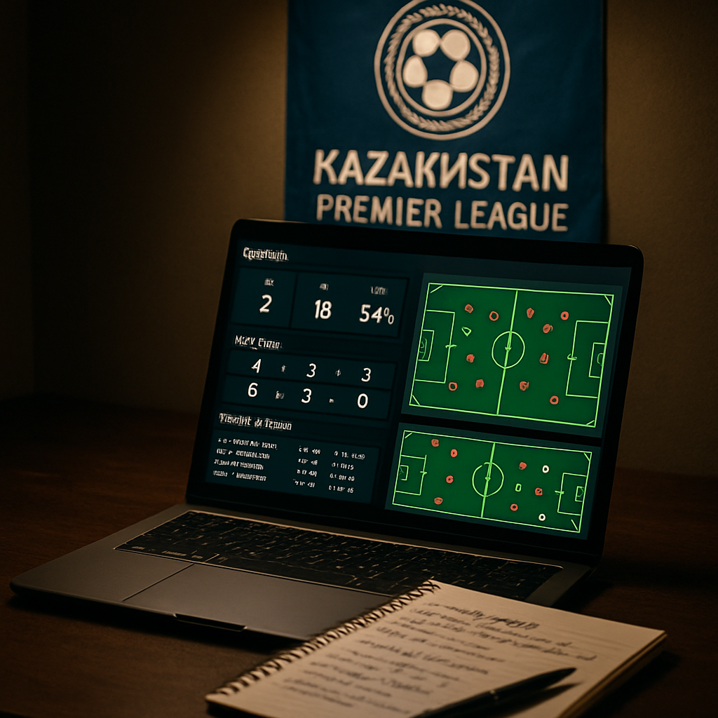 A visual representation of a sports analyst preparing for football match predictions, showcasing tactics